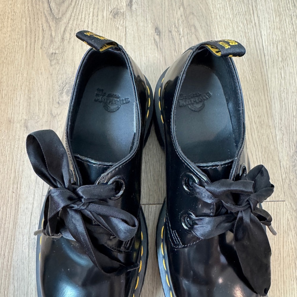 Dr Martens Holly Black Buttero Leather Platform Oxford Shoes Women's Size 7 EUC - Picture 4 of 9
